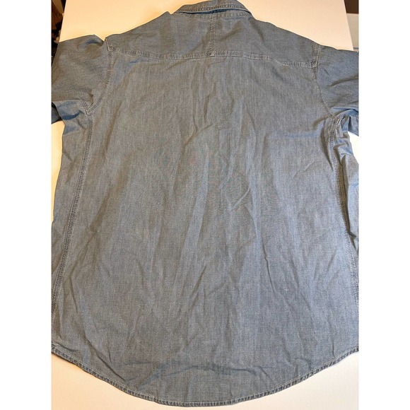 Wrangler Mens Workwear Denium button down short sleeve shirt-2xl - Picture 7 of 11